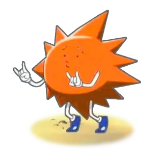 😗 matahari, kartun, karakter, oranye, cerah, musim panas telegram sticker