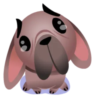 😢 cão, filhote, triste, animal, desenho animado telegram sticker