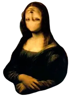 😨 mona lisa, art, portrait, funny, meme telegram sticker