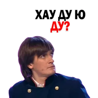 😎 ХАУ ДУ Ю ДУ? портрет, вопрос, мужчина, русский whatsapp sticker