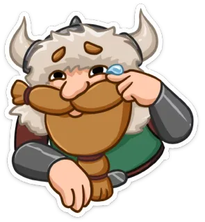 😅 viking, crying, sad, tear, cartoon, beard telegram sticker