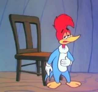 😭 Woody Woodpecker 만화, 우디 우드페커, 웃긴, 고전, 새 telegram sticker