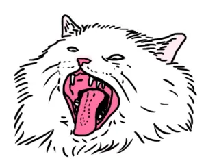 👅 Katze, Tier, Haustier, Mund, offen, Zeichnung telegram sticker