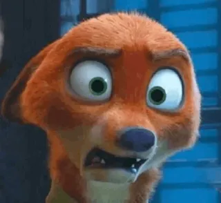 📍 Nick Wilde Zootopia アニメ, キツネ, ディズニー, ズートピア, ニック・ワイルド, ショック telegram sticker