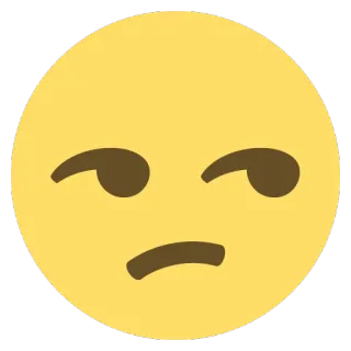😒 emoji, grinsend, gesichtsausdruck, gelb, arrogant, attitüde whatsapp sticker