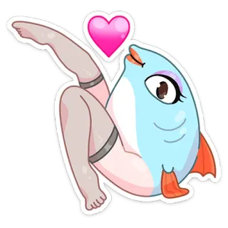 Реверсивная русалка :: @stickroom telegram stickers