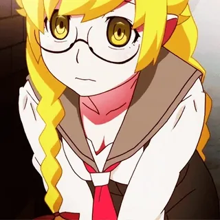 🤓 Anime, Personaje, Gafas, Pelo Amarillo whatsapp sticker