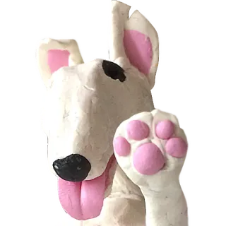 🖖 dog, cute, animal, pet, bull terrier, sculpture telegram sticker