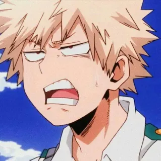 ✨ Bakugo Katsuki My Hero Academia Anime, Manga, Personnage, En colère, Expression telegram sticker