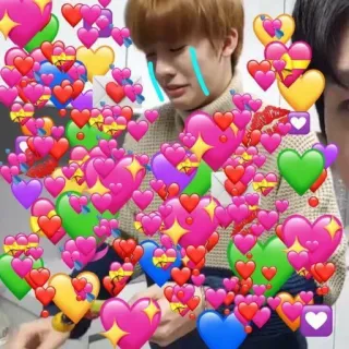 💛 любовь, сердце, блеск, грустно, плачет, k-pop whatsapp sticker