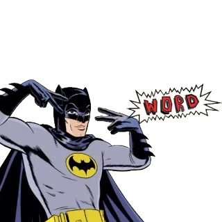 😎 Batman WORD batman, palabra, cómic, superhéroe telegram sticker
