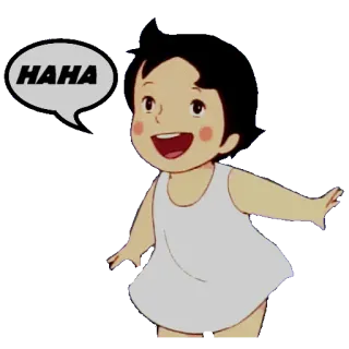 😂 HAHA cartone animato, sorriso, gioia, ragazza, ah ah telegram sticker