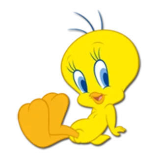 😊 Tweety Bird kreskówka, ptak, żółty, Tweety, Warner Bros, postać, słodki telegram sticker