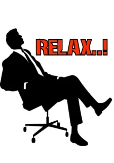 🙂 RELAX..! relaxant, bureau, homme, chaise, silhouette telegram sticker