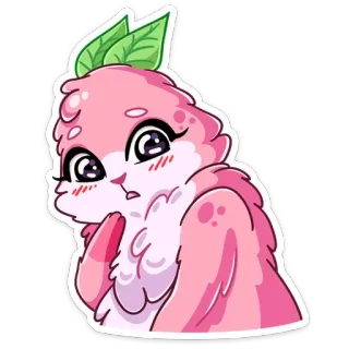 😊 สติกเกอร์, การ์ตูน, น่ารัก, สีชมพู, คาวาอิ, สัตว์ telegram sticker