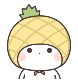 🍼 ananas, dessin animé, mignon, kawaii, nourriture, fruit telegram sticker