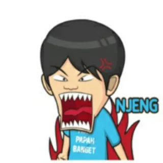 🕴 PAPAH BANGET Мультфильм, Гнев, Оскорбительный, Индонезийский telegram sticker
