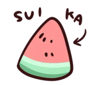 🍉 suika watermelon, fruit, sticker, cute, food telegram sticker
