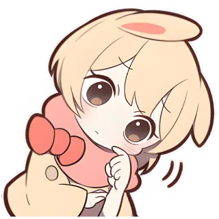 🤔 Аниме, Милый, Думающий, Каваий, Мультфильм telegram sticker