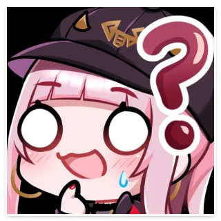 🤔 question mark, anime girl, confused, cute, pink hair, thinking telegram sticker