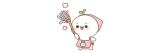 💞 การ์ตูน, คาวาอิ, ทำความสะอาด, ไม้ถูพื้น, น่ารัก telegram sticker