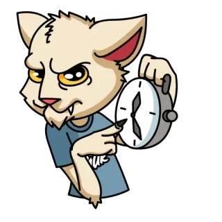 ⏳ cat, animal, clock, angry, time telegram sticker