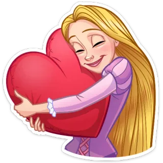 ☺️ Rapunzel Raiponce, coeur, amour, Disney, dessin animé, princesse telegram sticker