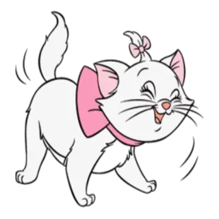 😄 Marie The Aristocats gato, dibujos animados, disney, gatito, gato blanco, aristogatos telegram sticker