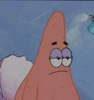 ➖ Patrick Star SpongeBob SquarePants Patrick Étoile, Bob l'éponge, dessin animé, triste, ennuyé, humeur telegram sticker