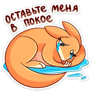 😭 Оставьте меня в покое sad, kangaroo, cry, lonely, upset telegram sticker