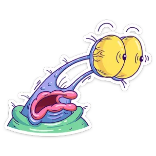 😧 Dessin animé, Monstre, Yeux, Drôle, Sticker, Alien telegram sticker