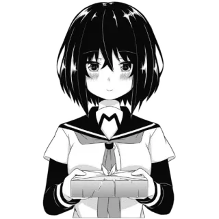 🍱 Аниме, Девушка, Манга, Подарок, Школьная форма telegram sticker
