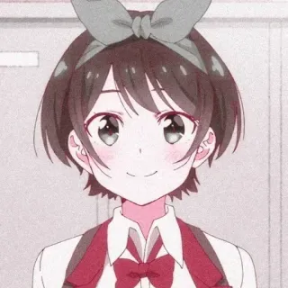 🙂 Ruka Sarashina Rent-A-Girlfriend anime, ragazza, carina, personaggio, sorriso, kawaii telegram sticker