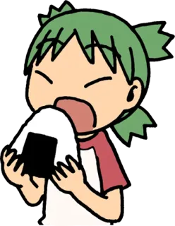 🍙 comendo, onigiri, comida, desenho animado, bolinho de arroz telegram sticker