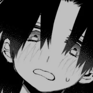 🗝 Anime, Manga, Karakter, Ilustrasi, Hitam putih, Wajah telegram sticker