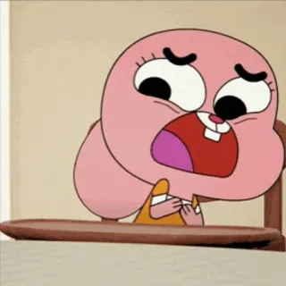 🙄 Anais Watterson The Amazing World of Gumball 만화, 애니메이션, 웃긴, 얼굴, 반응, 귀여운, 분홍색, 토끼 telegram sticker