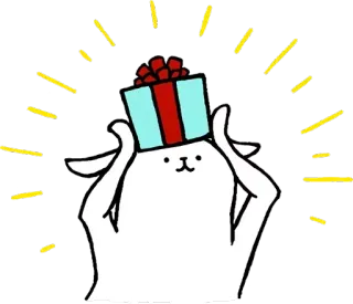 🐰 regalo, celebración, obsequio, lindo, dibujos animados telegram sticker