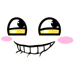 😚 face, eyes, mouth, smile, funny, cartoon, emoji, geometric telegram sticker