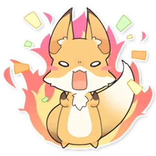 😍 fuchs, niedlich, tier, aufkleber, flauschig, kawaii whatsapp sticker