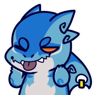 😉 Cartoon, Drache, niedlich, Monster, blau, Emoji whatsapp sticker