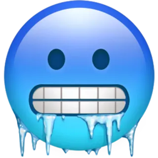 🥶 emoji, cold, freezing, winter, blue, ice, weather telegram sticker