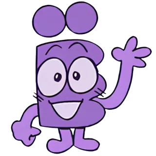 😃 Dibujo animado, Personaje, Morado, Amigable, Saludando telegram sticker