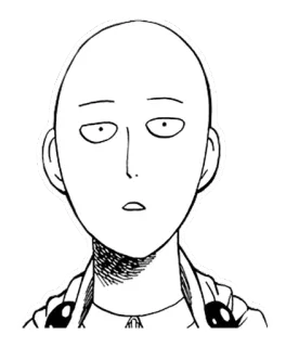 😧 Saitama One-Punch Man Saitama, One-Punch Man, anime, manga, hero, bald telegram sticker