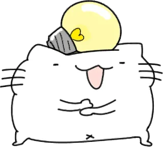 💡 Katze, Glühbirne, Cartoon, süß, Tier, Aufkleber whatsapp sticker