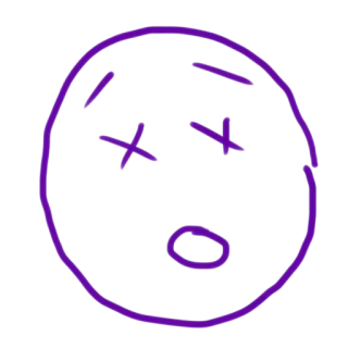 😵 morto, desenho animado, roxo whatsapp sticker