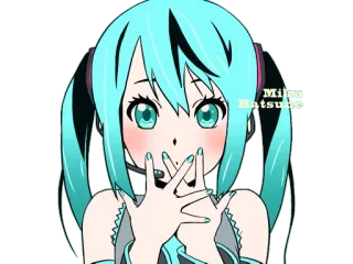 😱 Hatsune Miku Miku Hatsune 애니메이션, 보컬로이드, 하츠네 미쿠, 가수, 버추얼 아이돌 whatsapp sticker