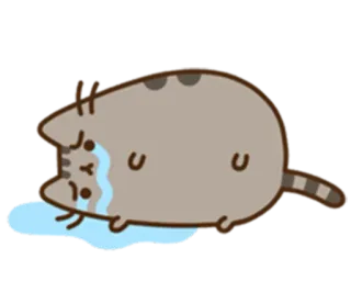 😭 Pusheen cat, crying, sad, emotional, sticker, Pusheen whatsapp sticker