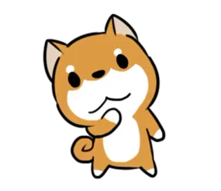 🤔 หมา, ชิบะอินุ, น่ารัก, สัตว์, ลูกหมา, การ์ตูน telegram sticker
