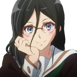 🙂 Reina Kousaka Sound! Euphonium Anime, Garota, Uniforme escolar, Óculos, Personagem, Desenho animado, Animação japonesa telegram sticker