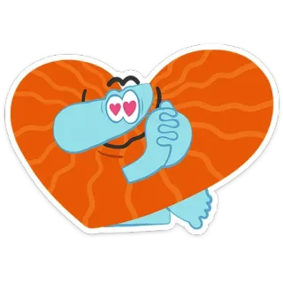 😍 сердце, любовь, мультик, персонаж, привязанность, причудливый telegram sticker